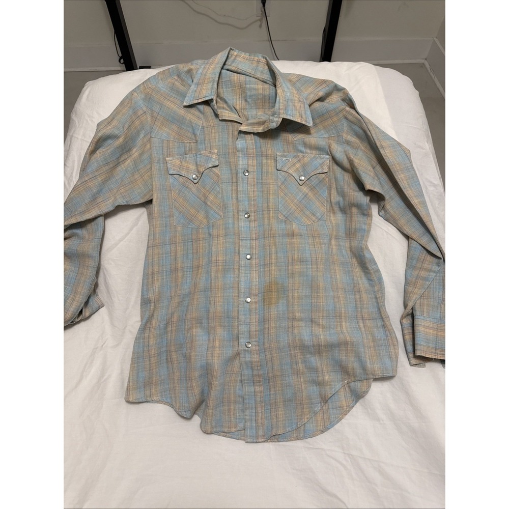 Men's vintage 60s western shirt pearl snap buttons large